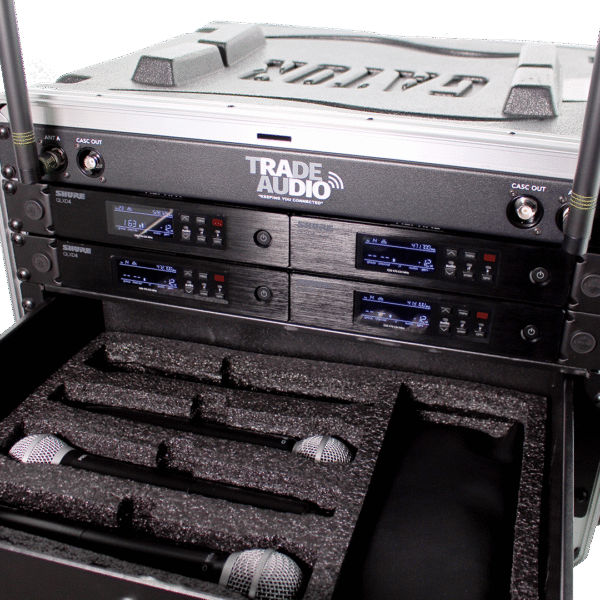 SHURE QLXD 4 CHANNEL WIRELESS HANDHELD/LAPEL COMBO MIC SYSTEM